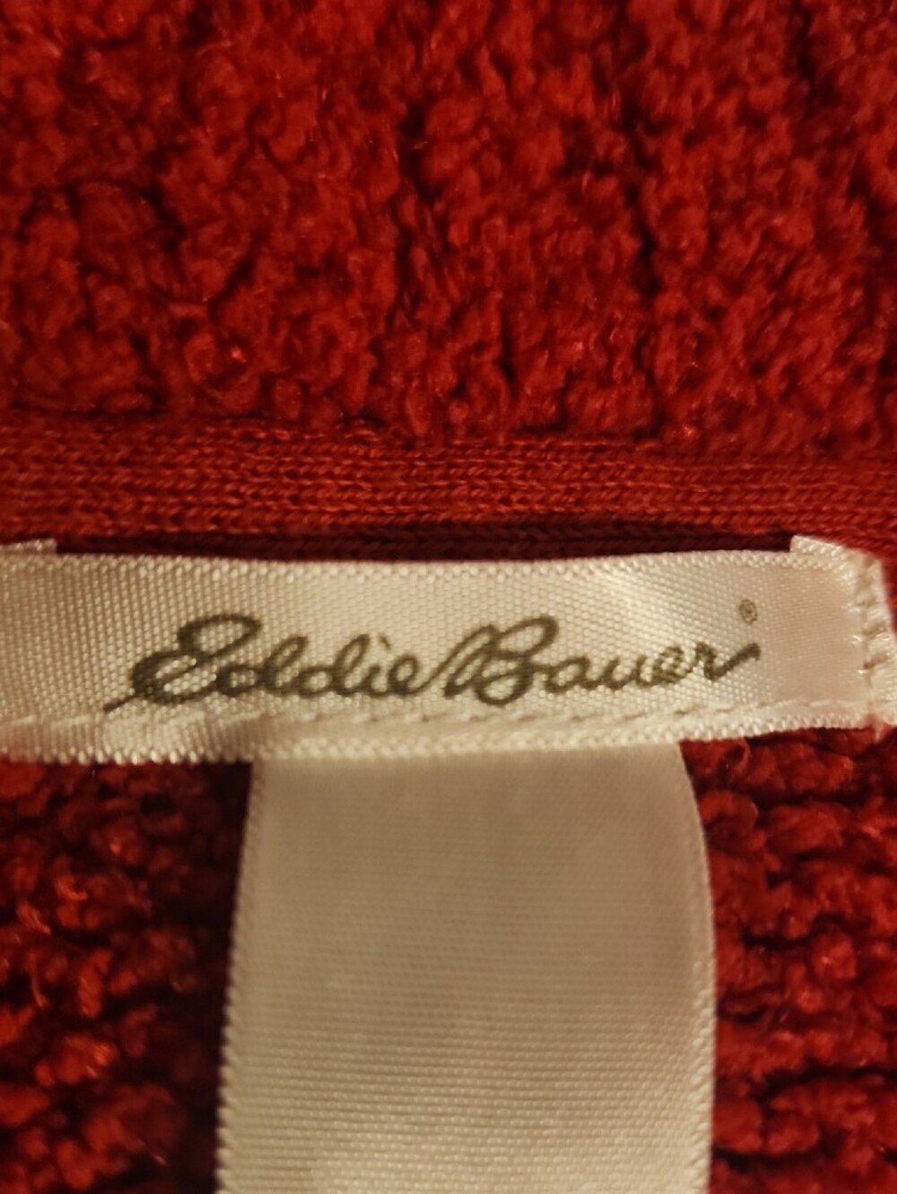 Eddie Bauer Plush Deep Red Teddy Zip-Up Jacket - Picture 9 of 11